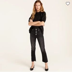 J. Crew 9" demi-boot crop jean in charcoal